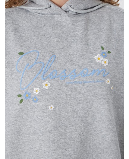 Худи серый меланж 4250-Е +печать