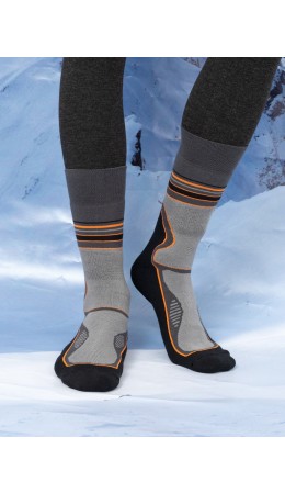 Носки т.серый /оранж