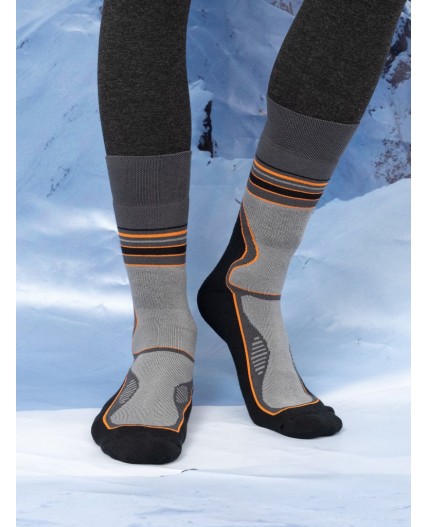 Носки т.серый /оранж