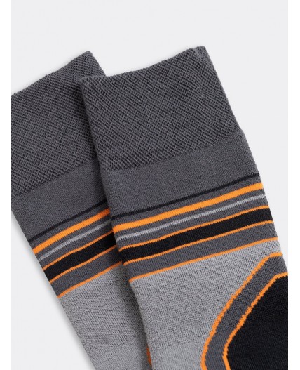 Носки т.серый /оранж