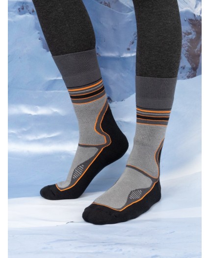 Носки т.серый /оранж