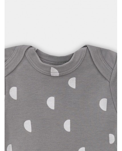 Боди тигрята на пудре +дольки на сером