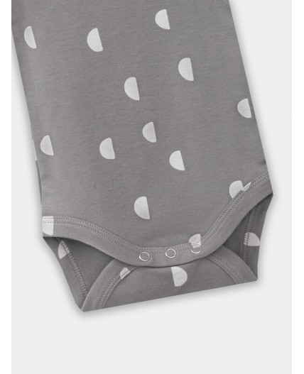 Боди тигрята на пудре +дольки на сером