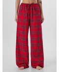 Брюки клетка на красном