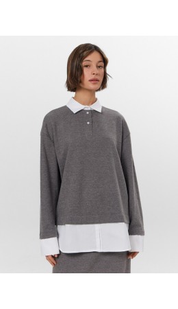 Джемпер серый меланж Gulle 4654-D