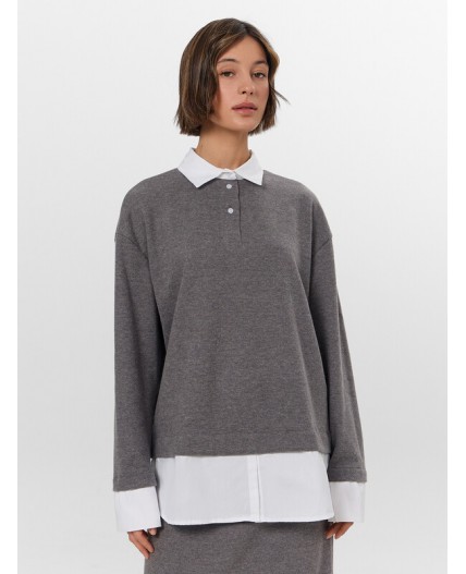 Джемпер серый меланж Gulle 4654-D