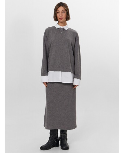 Джемпер серый меланж Gulle 4654-D