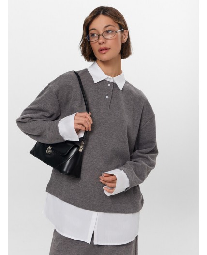 Джемпер серый меланж Gulle 4654-D