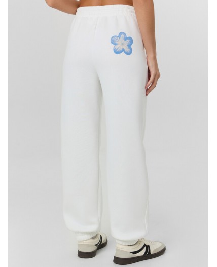 Брюки белый +печать