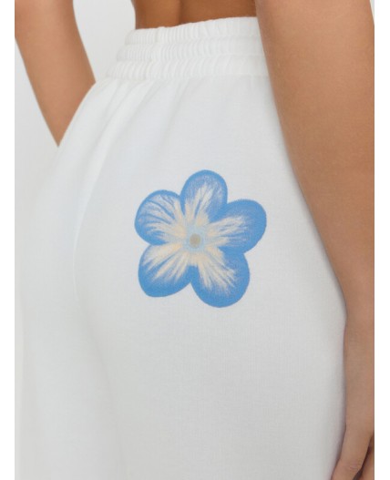 Брюки белый +печать