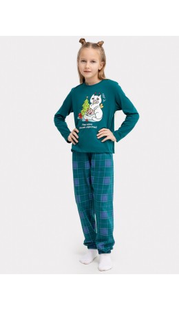 Комплект темно -зеленый +зеленая клетка