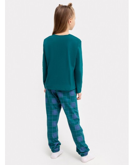 Комплект темно -зеленый +зеленая клетка