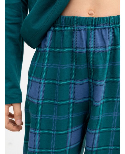 Комплект темно -зеленый +зеленая клетка