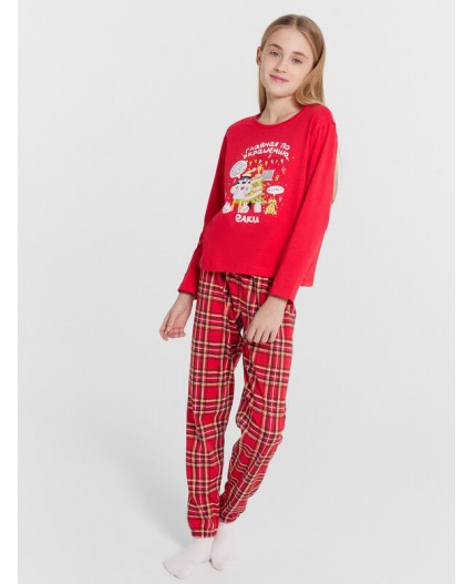 Комплект красный +красная клетка