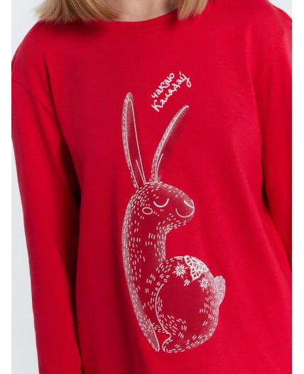 Комплект красный +новогодний орнамент