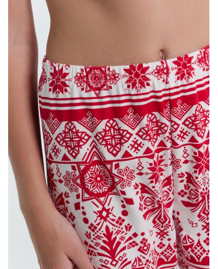 Комплект красный +новогодний орнамент