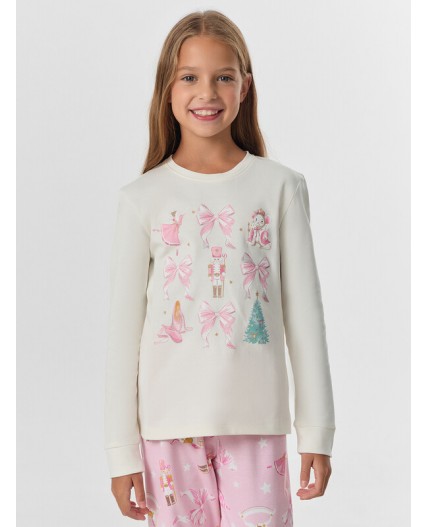 Комплект молочный +НГ бантики на розовой сказке