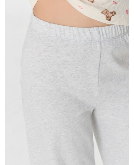 Комплект мишки с цветами на молоке +серый меланж 4306-А