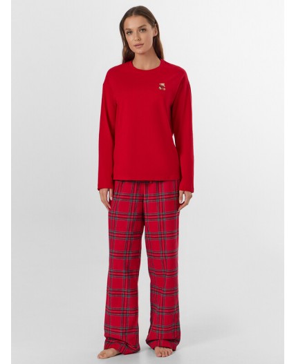 Комплект красный +клетка на красном