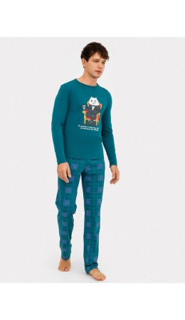 Комплект темно -зеленый +зеленая клетка