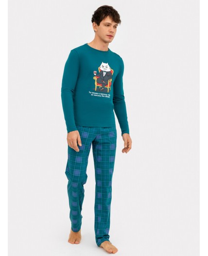 Комплект темно -зеленый +зеленая клетка