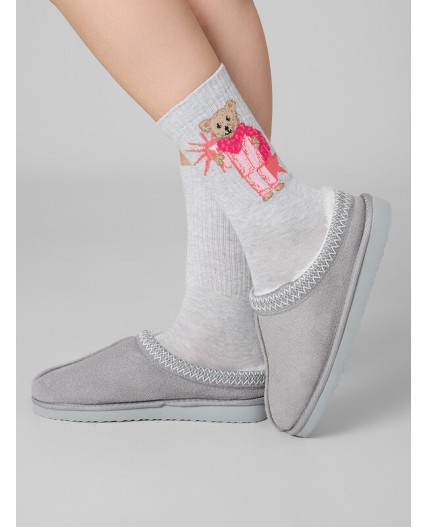 Носки св.сер.меланж /сер.люрекс