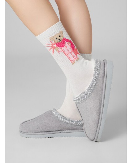 Носки молочный /серебр.люрекс