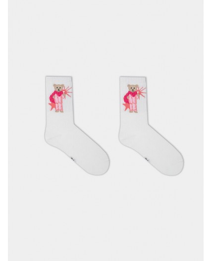 Носки молочный /серебр.люрекс