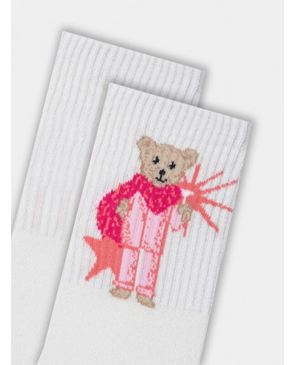 Носки молочный /серебр.люрекс