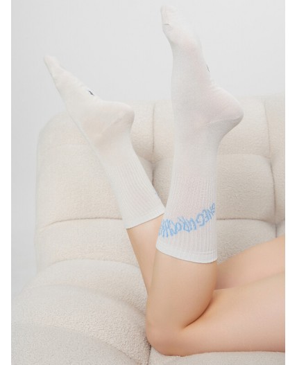 Носки молочный /серебр.люрекс