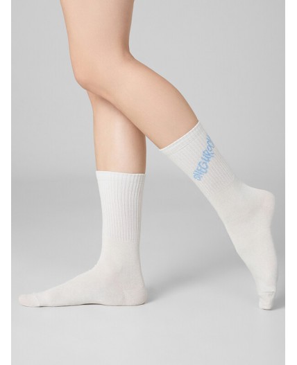 Носки молочный /серебр.люрекс