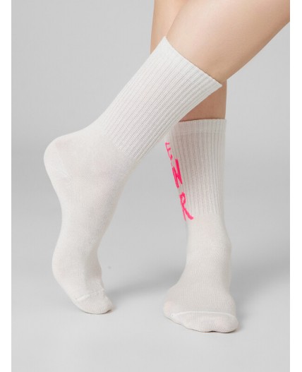 Носки молочный /серебр.люрекс