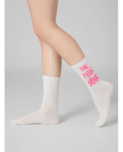 Носки молочный /серебр.люрекс