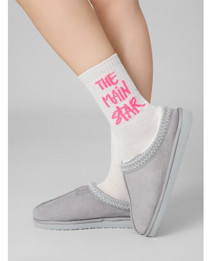 Носки молочный /серебр.люрекс