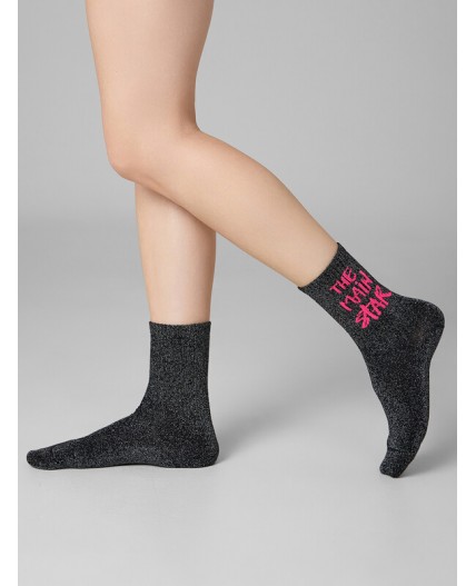 Носки черный /серебряный люрекс