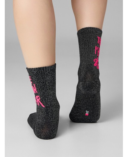 Носки черный /серебряный люрекс