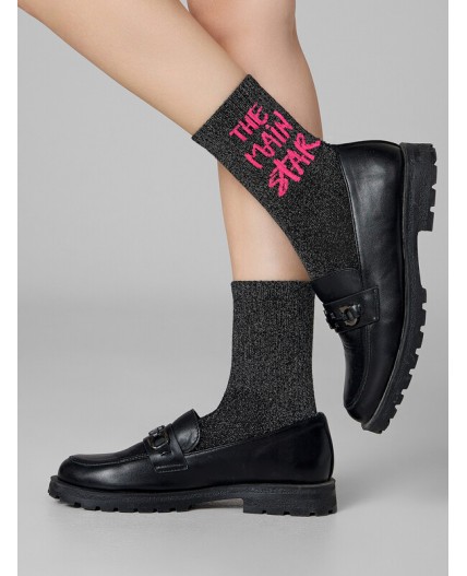 Носки черный /серебряный люрекс