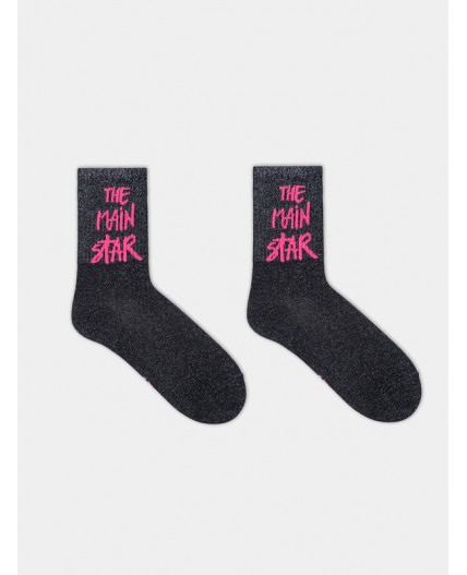 Носки черный /серебряный люрекс