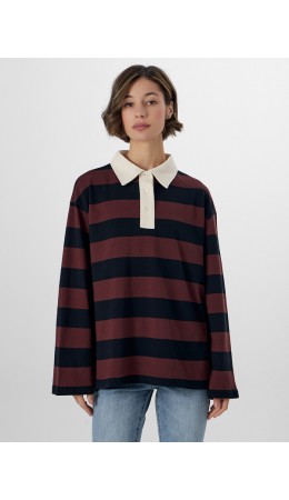 Поло коричнево -черная полоска