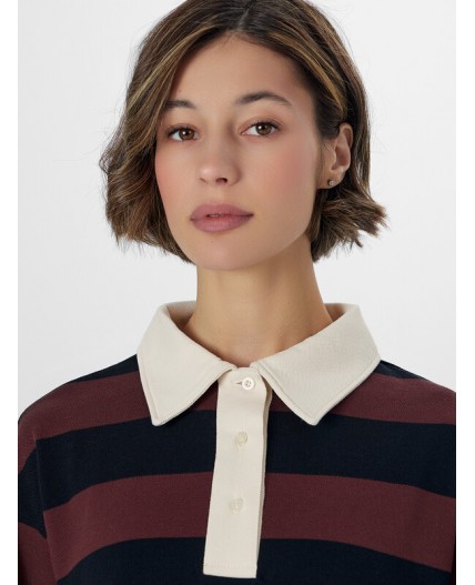 Поло коричнево -черная полоска