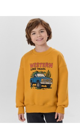 Свитшот охра +печать