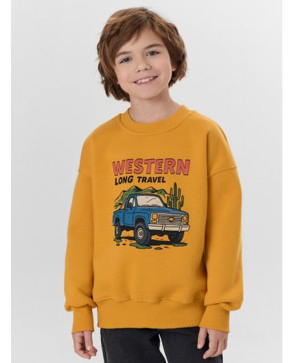 Свитшот охра +печать