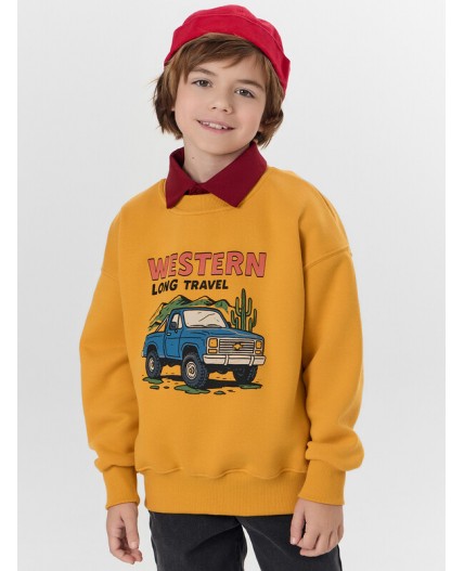 Свитшот охра +печать