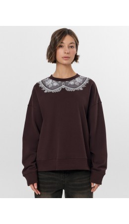 Свитшот коричневый +печать