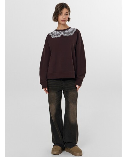 Свитшот коричневый +печать