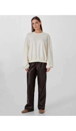 Свитшот молочный +печать1