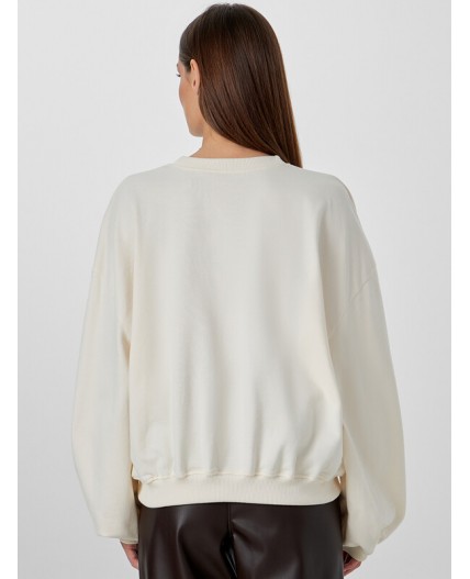 Свитшот молочный +печать1