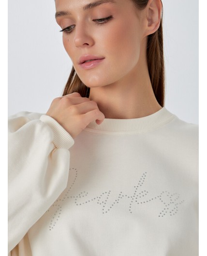 Свитшот молочный +печать1