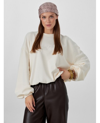 Свитшот молочный +печать1