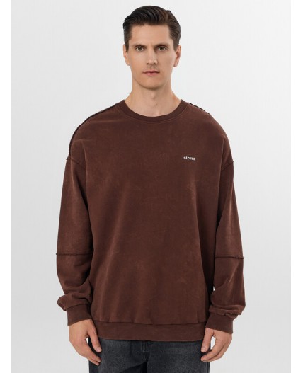 Свитшот ACID WASH шоколадный +печать